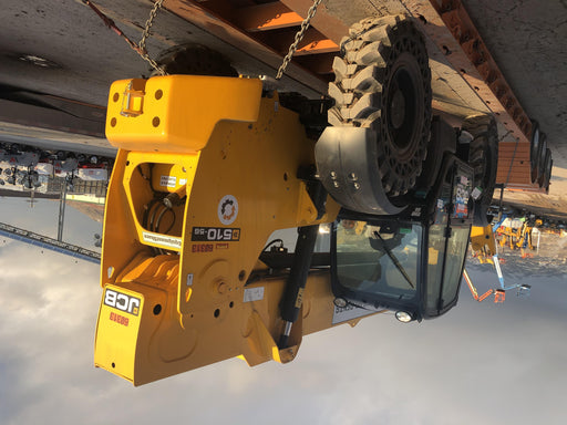 2020 JCB 510-56 Cab/Heat/Air, 74 HP, Solid Tires, STD Worklight, Beacon, Aux Hydraulics, Lifting Eye, Back up Alarm w/66" Carriage/60" Forks
