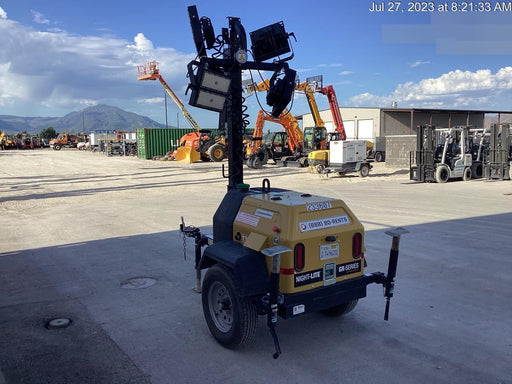 2022 Allmand NLV3GR (4) LED Light Fixture 350W, 23' Vertical Mast, 3kW Prime, Towable, Deep Sea L401, Leveling Jacks, Yanmar T4F 5.8hp