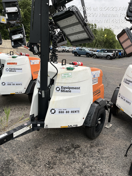 2023 Generac MLT2 Diesel, Flex Switch 120V Input, Powerzone Controller, (4) 320W LED Lights, 4kW Generator, 39.9 Gal Fuel Tank, 2" Ball, T3