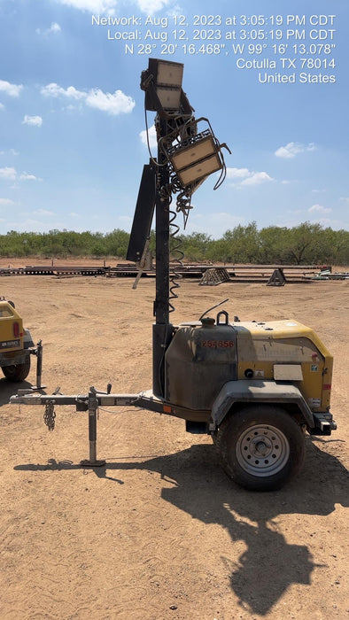 2022 Allmand NLV3GR (4) LED Light Fixture 350W, 23' Vertical Mast, 3kW Prime, Towable, ES Decals, T3