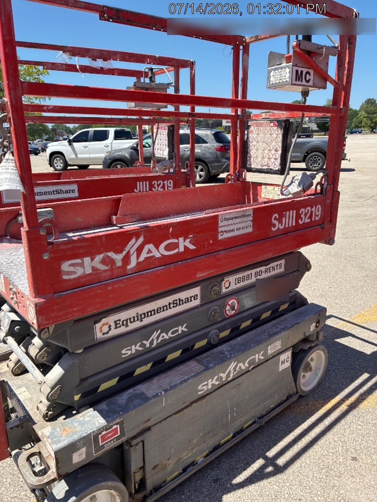2016 Skyjack SJIII-3219 Standard Rental Specs