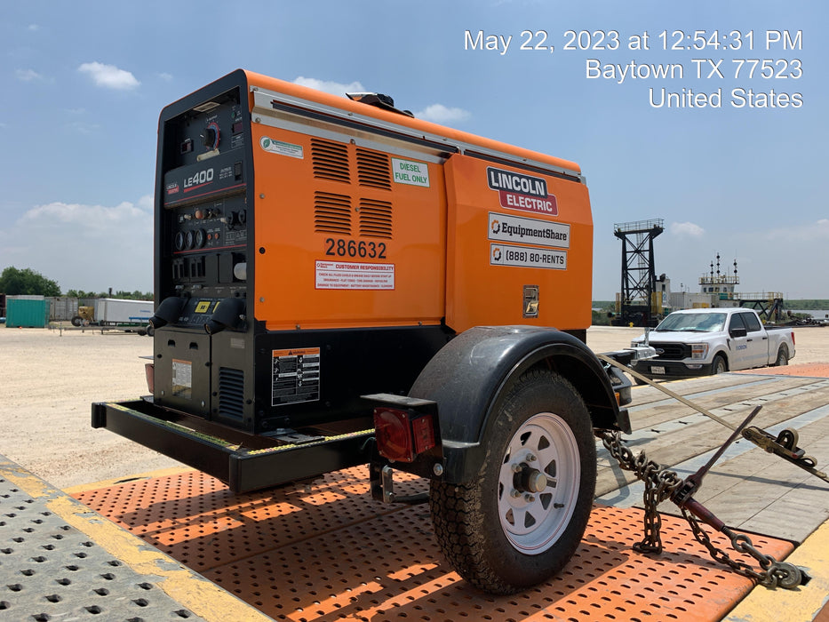 2022 Lincoln Electric LE400 Kubota V1505, Trlr, Cable Rack, Light Kit, ES Decals, T3