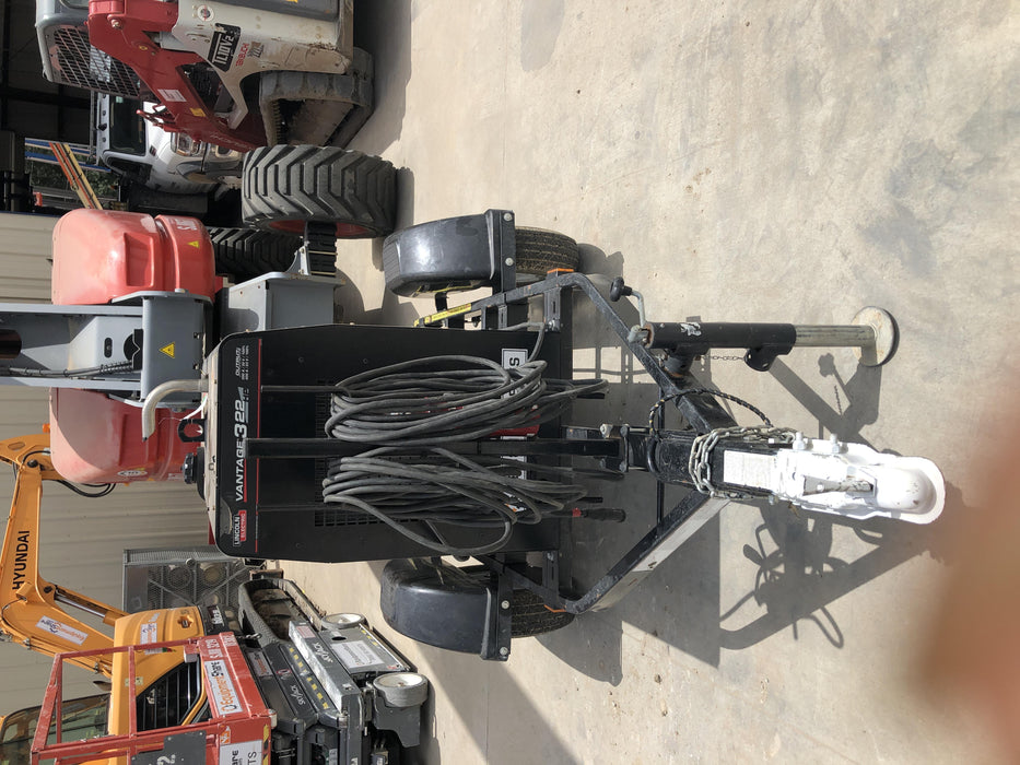 2019 Lincoln Electric Vantage 322 Welder Ready-Pak 3, Two wheel trailer, Fender and Light kit, Cable Rack