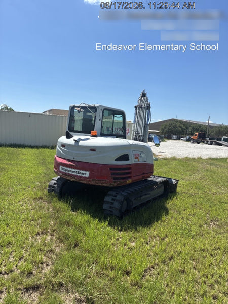 2019 Takeuchi TB290 Cab, AC, Rubber Tracks, Dozer Blade, Travel Alarm, Control Pattern Change Valve, Auxiliary Hydraulics w/18" Quick Coupler Bucket with teeth, 6.2 cu. ft. capacity/24" Quick Coupler Bucket with teeth, 8.6 cu. ft. capacity/36" Quick Coupler Bucket with teeth, 13.4 cu. ft. capacity, Quick Coupler, Hydraulic Thumb Installed