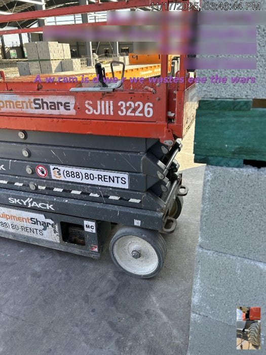 2018 Skyjack SJIII-3226 Skyjack SJIII3226 Scissor Lift w/Trojan Batteries