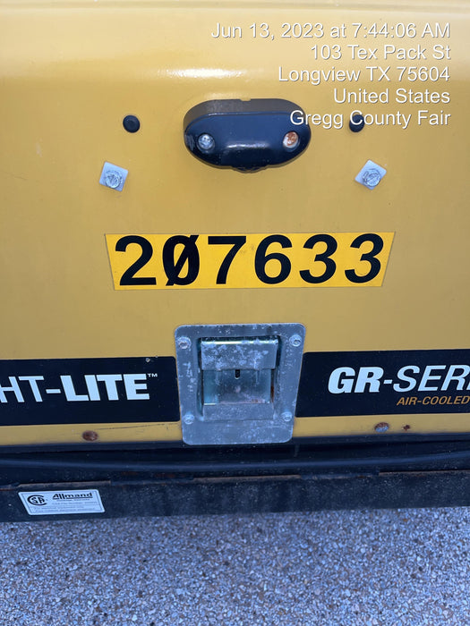 2022 Allmand NLV3GR (4) LED Light Fixture 350W, 23' Vertical Mast, 3kW Prime, Towable, Deep Sea L401, Leveling Jacks, Yanmar T4F 5.8hp