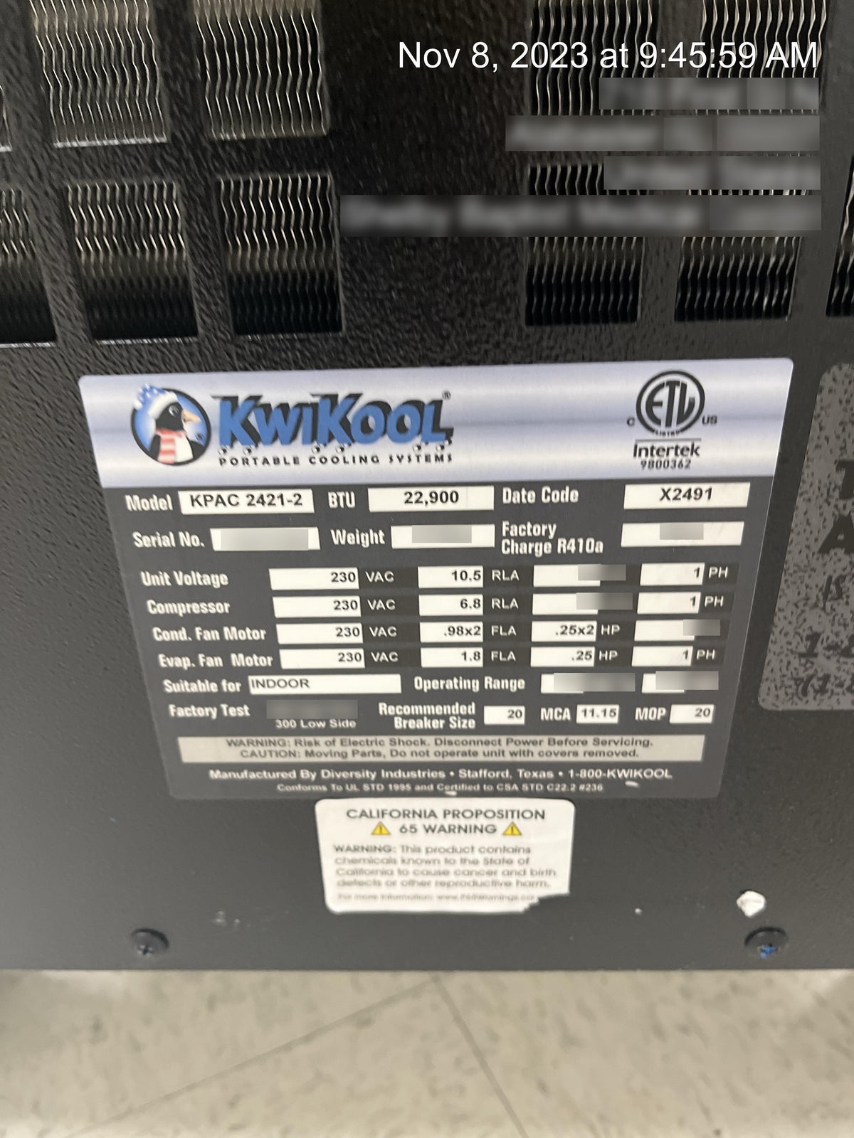 2023 KWIKOOL KPAC2421-2