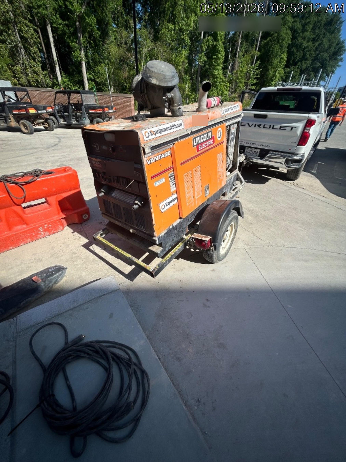 2021 Lincoln Electric Vantage 549X Ready Pak 3, ORANGE (includes trailer, cable rack, fender light kit)