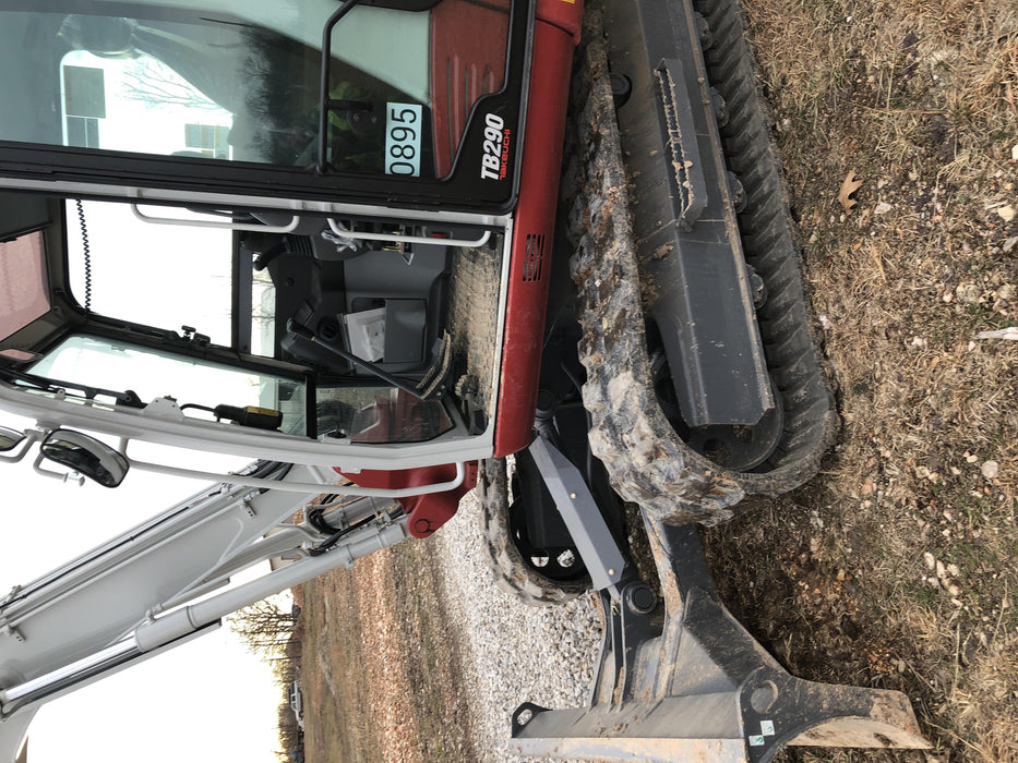 2019 Takeuchi TB290 Cab, AC, Rubber Tracks, Dozer Blade, Travel Alarm, Control Pattern Change Valve, Auxiliary Hydraulics w/18" Quick Coupler Bucket with teeth, 6.2 cu. ft. capacity/24" Quick Coupler Bucket with teeth, 8.6 cu. ft. capacity/36" Quick Coupler Bucket with teeth, 13.4 cu. ft. capacity, Quick Coupler, Hydraulic Thumb Installed