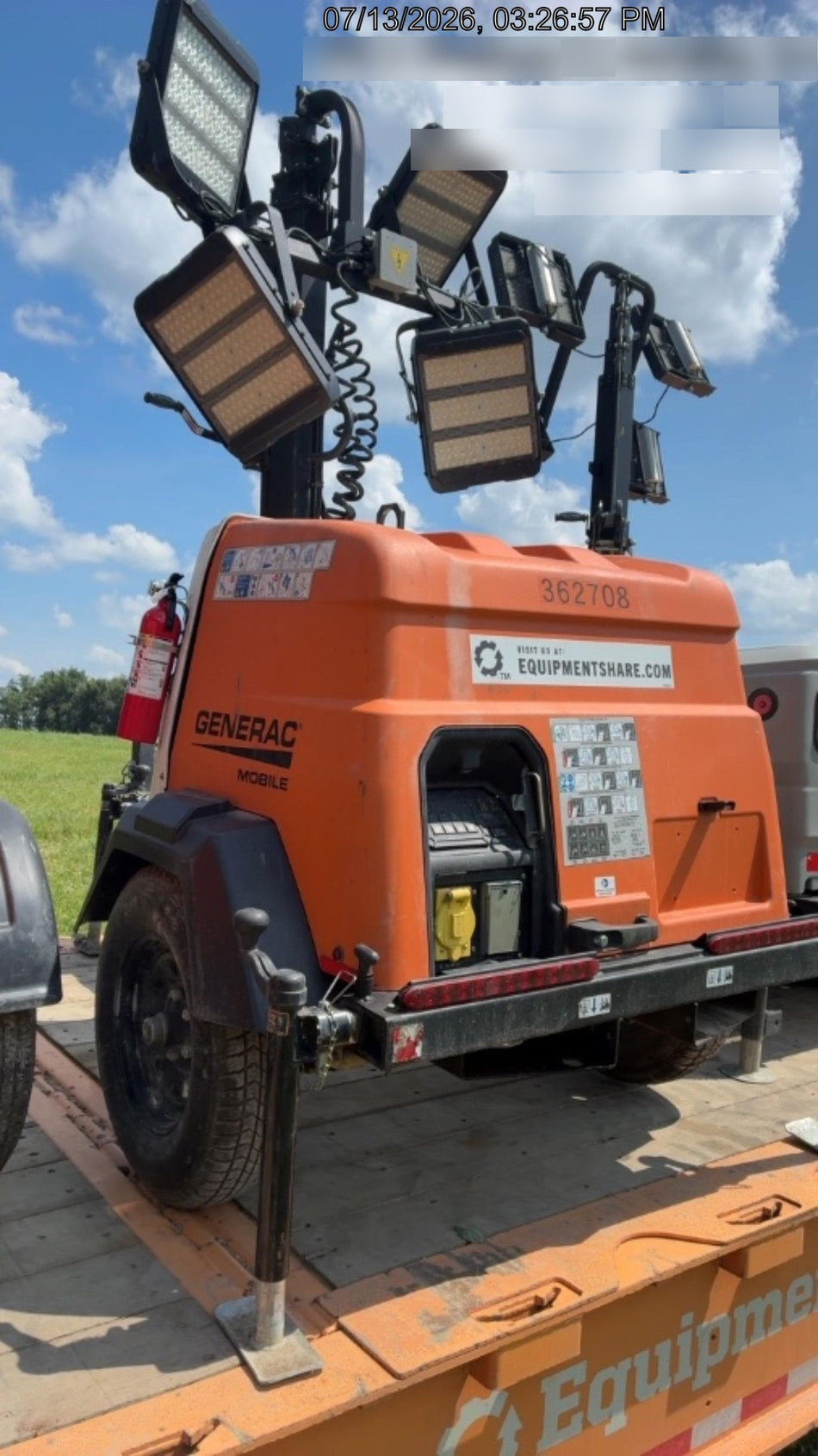 2023 Generac MLT2 Diesel, Flex Switch 120V Input, Powerzone Controller, 
(4) 320W LED Lights, 4kW Generator, 39.9 Gal Fuel Tank, 2" Ball, T3