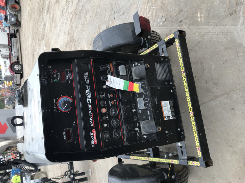 2019 Lincoln Electric Vantage 322 Welder Ready-Pak 3, Two wheel trailer, Fender and Light kit, Cable Rack