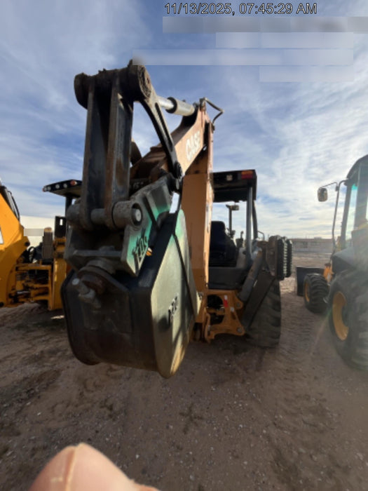 2019 Case 580N EP Canopy, 4WD, 1-Way Aux Hydraulics, Pilot Controls, Ride Control and Loader Aux Hydraulics, 900 LB. Front CWT, 82" HD LONG LIP (1 CU. YD.) W/BOCE AND LIFT EYES, FLIP OVER/STABILIZER PADS COMB