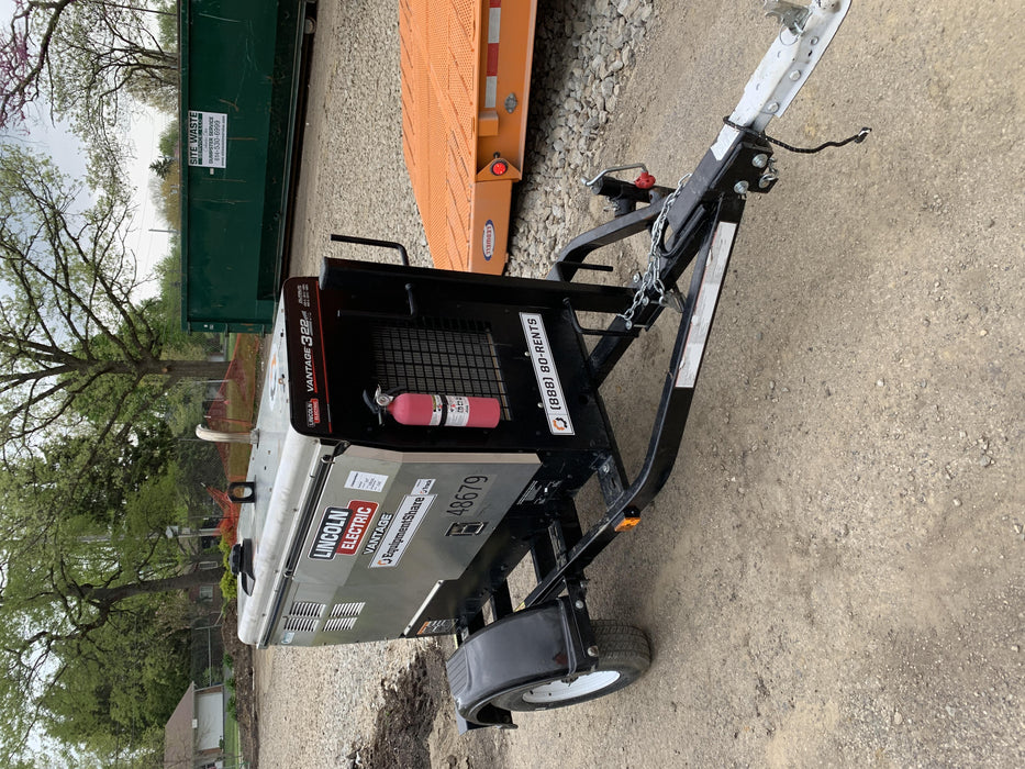 2019 Lincoln Electric Vantage 322 Ready-Pak 3, Two Wheel Trailer, Fender and Light Kit, Cable Rack