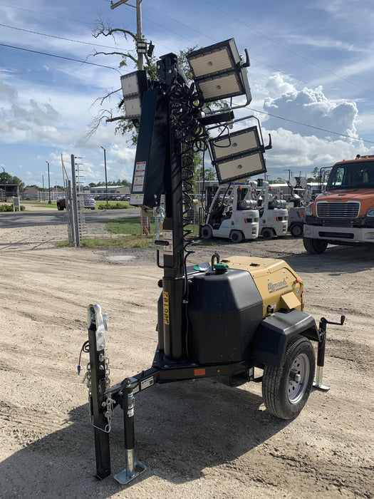 2022 Allmand NLV3GR (4) LED Light Fixture 350W, 23' Vertical Mast, 3kW Prime, Towable, Deep Sea L401, Leveling Jacks, Yanmar T4F 5.8hp
