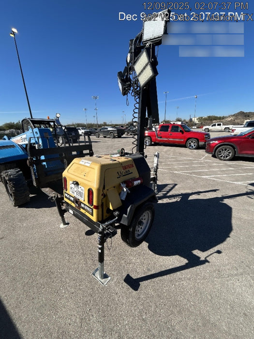 2022 Allmand NLV3GR (4) LED Light Fixture 350W, 23' Vertical Mast, 3kW Prime, Towable, Deep Sea L401, Leveling Jacks, Yanmar T4F 5.8hp