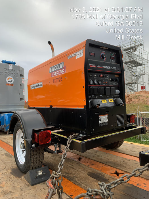 2021 Lincoln Electric Vantage 322 Vantage 322 Ready Pak 3 w/ Decals, ORANGE (includes trailer, cable rack, fender light kit) NO Telematics