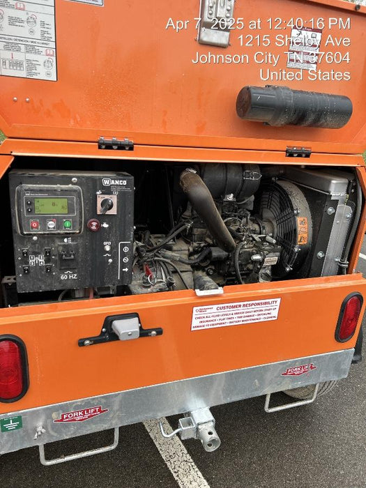 2024 Wanco WLTT-4MM4K Diesel, Mitsubishi L2E, 9.0HP @1800 rpm, Deep Sea Controller, Shore Power Plug, Auto Start, (4) 350W LED Floodlights, 4kW Generator, 60 Gal Fuel Tank, 2" Ball, T3