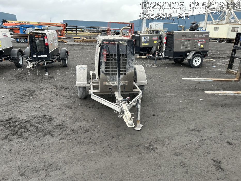 2019 Lincoln Electric Vantage 322 Welder Ready-Pak 3, Two wheel trailer, Fender and Light kit, Cable Rack