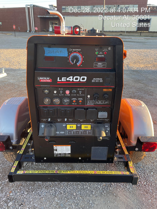 2022 Lincoln Electric LE400 Kubota V1505, Trlr, Cable Rack, Light Kit, ES Decals, T3