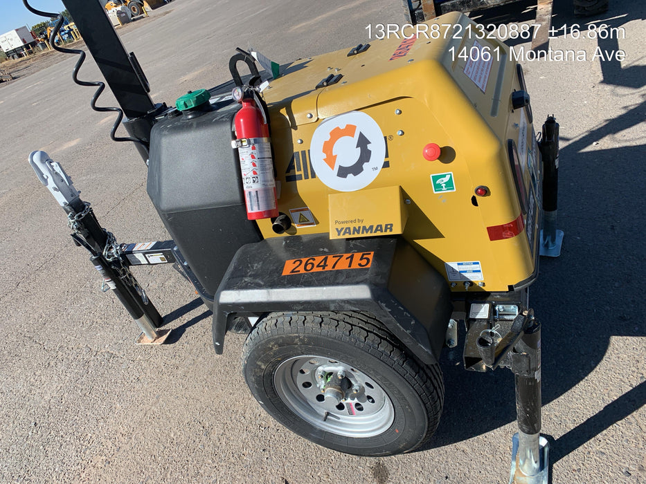 2022 Allmand NLV3GR (4) LED Light Fixture 350W, 23' Vertical Mast, 3kW Prime, Towable, ES Decals, T3