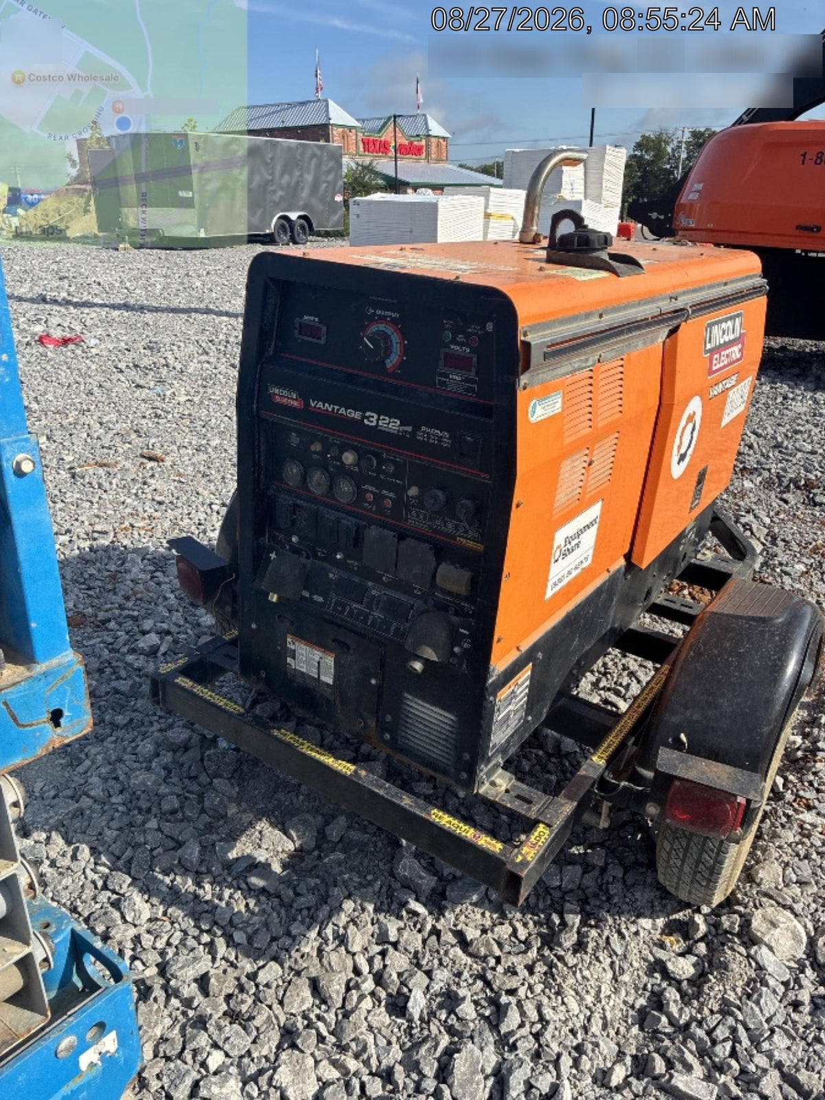 2021 Lincoln Electric Vantage 322 Vantage 322 Ready Pak 3 w/ Decals, ORANGE (includes trailer, cable rack, fender light kit) NO Telematics