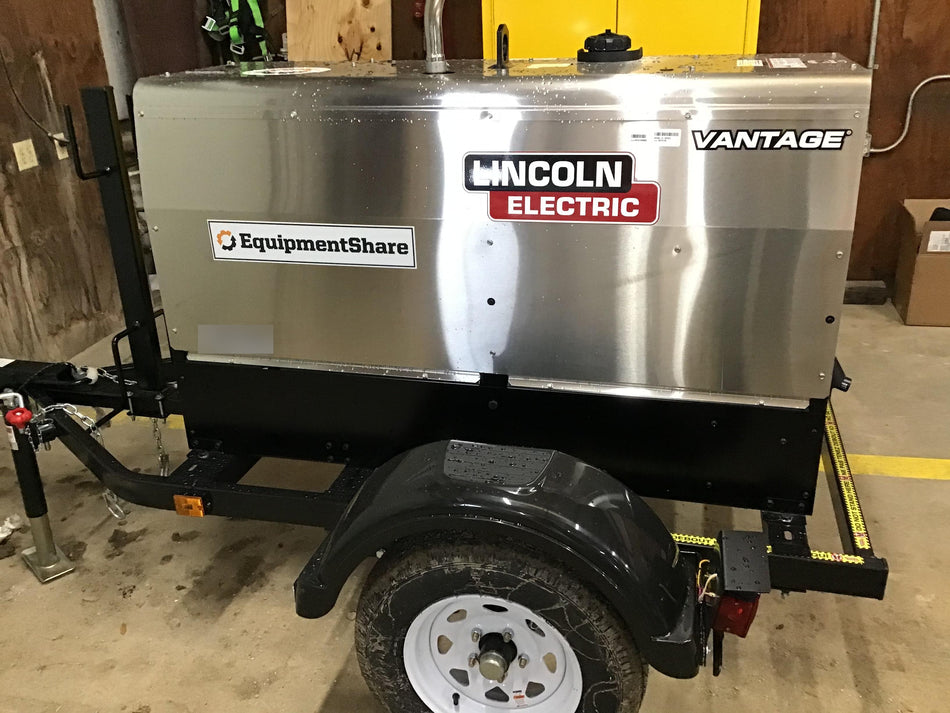 2019 Lincoln Electric Vantage 322 Welder Ready-Pak 3, Two wheel trailer, Fender and Light kit, Cable Rack