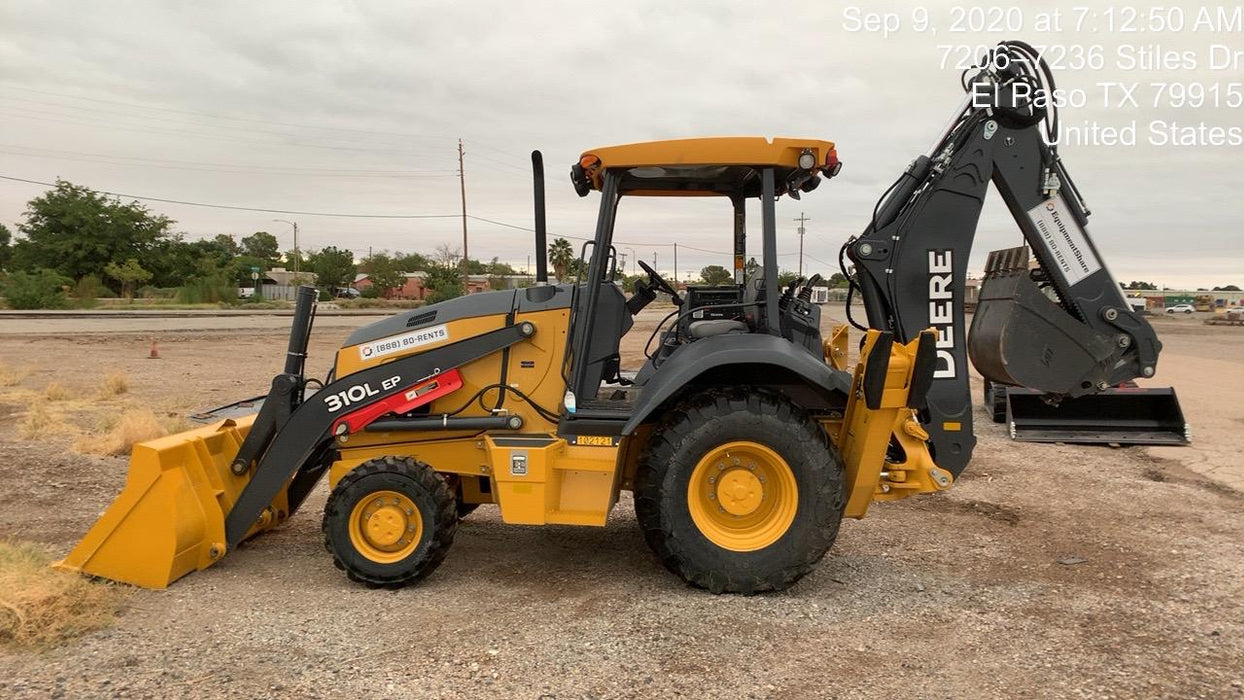 2020 John Deere 310LEP - Extendable Stick Canopy, 4WD, Extendable Stick, Pilot Controls, 2 Way Hydraulics, TAG Manual QC