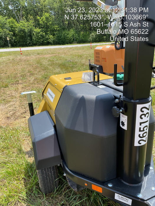 2022 Allmand NLV3GR (4) LED Light Fixture 350W, 23' Vertical Mast, 3kW Prime, Towable, ES Decals, T3