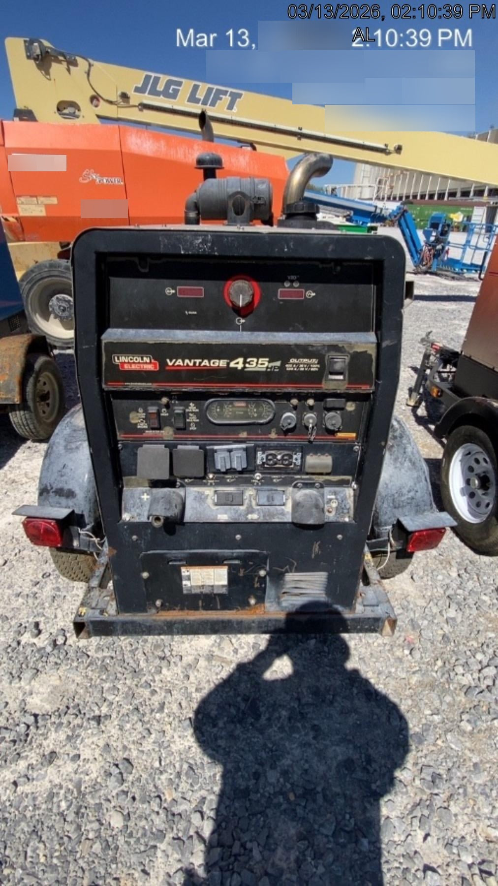 2018 Lincoln Electric Vantage 435 Lincoln Vantage 435 Welder Ready-Pak 3 w/Trailer, Fender/Light Kit, and Cable Rack