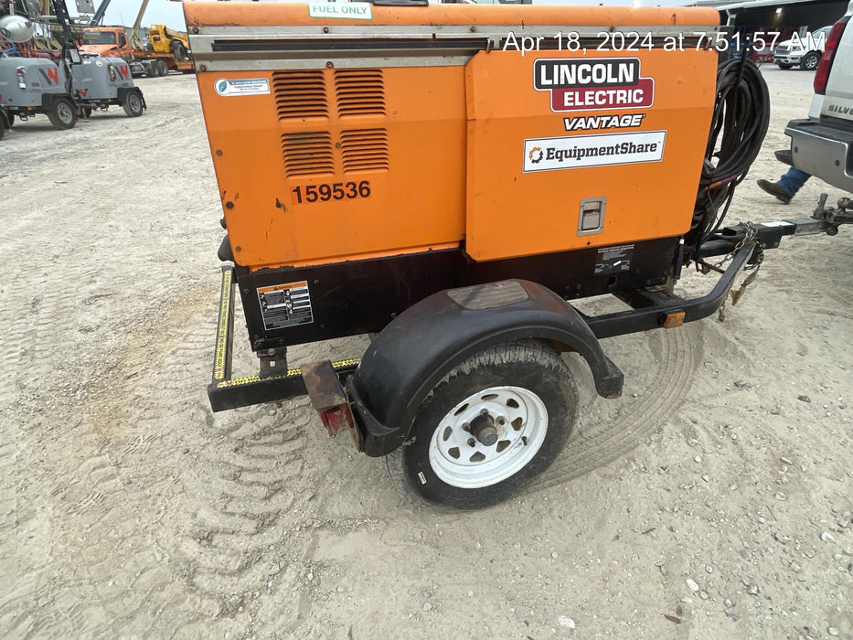 2021 Lincoln Electric Vantage 322 Vantage 322 Ready Pak 3 w/ Decals, ORANGE (includes trailer, cable rack, fender light kit) NO Telematics