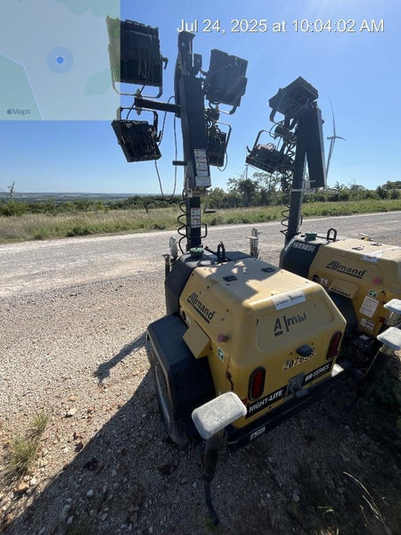 2022 Allmand NLV3GR (4) LED Light Fixture 350W, 23' Vertical Mast, 3kW Prime, Towable, Deep Sea L401, Leveling Jacks, Yanmar T4F 5.8hp