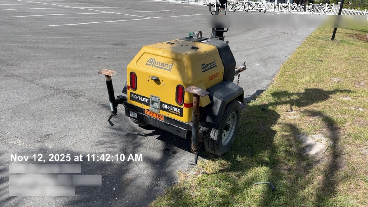 2022 Allmand NLV3GR (4) LED Light Fixture 350W, 23' Vertical Mast, 3kW Prime, Towable, Deep Sea L401, Leveling Jacks, Yanmar T4F 5.8hp