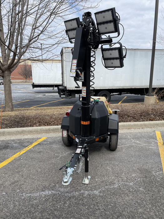 2022 Allmand NLV3GR (4) LED Light Fixture 350W, 23' Vertical Mast, 3kW Prime, Towable, Deep Sea L401, Leveling Jacks, Yanmar T4F 5.8hp