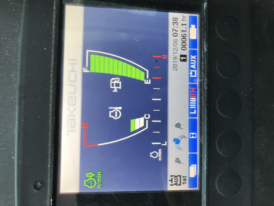 2019 Takeuchi TB290 Cab, AC, Rubber Tracks, Dozer Blade, Travel Alarm, Control Pattern Change Valve, Auxiliary Hydraulics w/18" Quick Coupler Bucket with teeth, 6.2 cu. ft. capacity/24" Quick Coupler Bucket with teeth, 8.6 cu. ft. capacity/36" Quick Coupler Bucket with teeth, 13.4 cu. ft. capacity, Quick Coupler, Hydraulic Thumb Installed