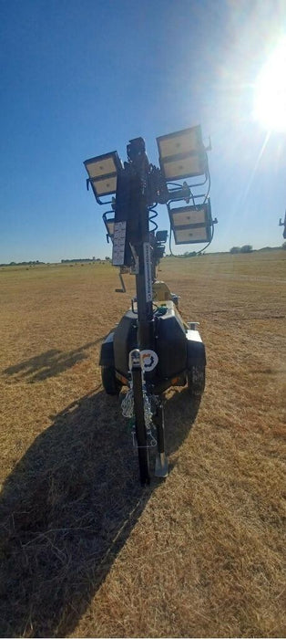 2022 Allmand NLV3GR (4) LED Light Fixture 350W, 23' Vertical Mast, 3kW Prime, Towable, ES Decals, T3