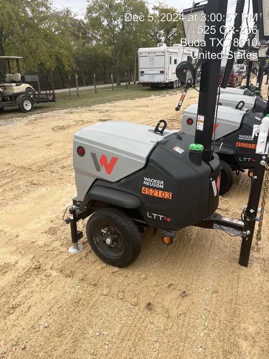 2024 Wacker Neuson LTT4 Diesel, Kohler KDW702, Deep Sea Controller, Auto Start, LED 320W, Bypass Outlet, T3