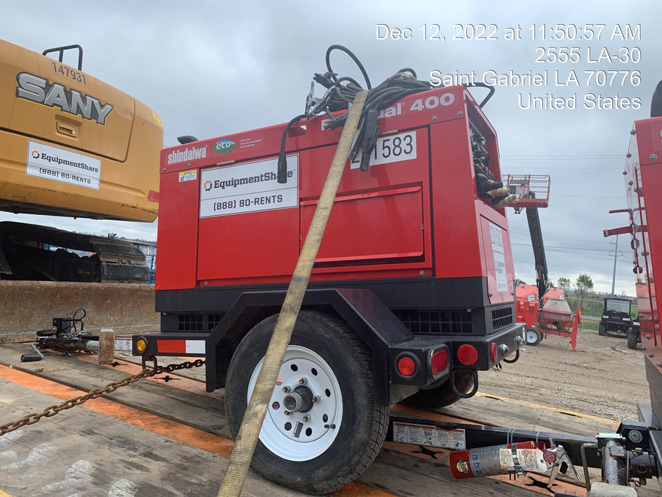 2022 Shindaiwa DGW400MDL Kubota D902 Engine, 23 HP, Dual Op Welder, Wire, Arc, Droop Stick, Tig, and CC Stick Functionality, Simulphase, 3 Phase and 1 Phase Gen Output, Single Axle NB Trlr, Slr Trckl Chrg 12V 12W, Fire Ext