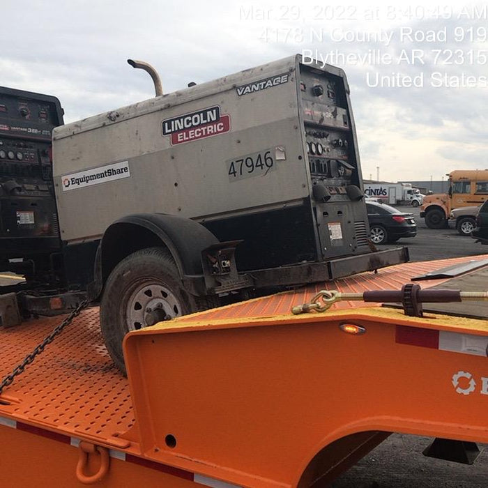 2019 Lincoln Electric Vantage 322 Ready-Pak 3, Two Wheel Trailer, Fender and Light Kit, Cable Rack