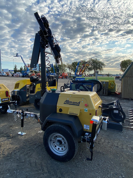 2022 Allmand NLV3GR (4) LED Light Fixture 350W, 23' Vertical Mast, 3kW Prime, Towable, ES Decals, T3