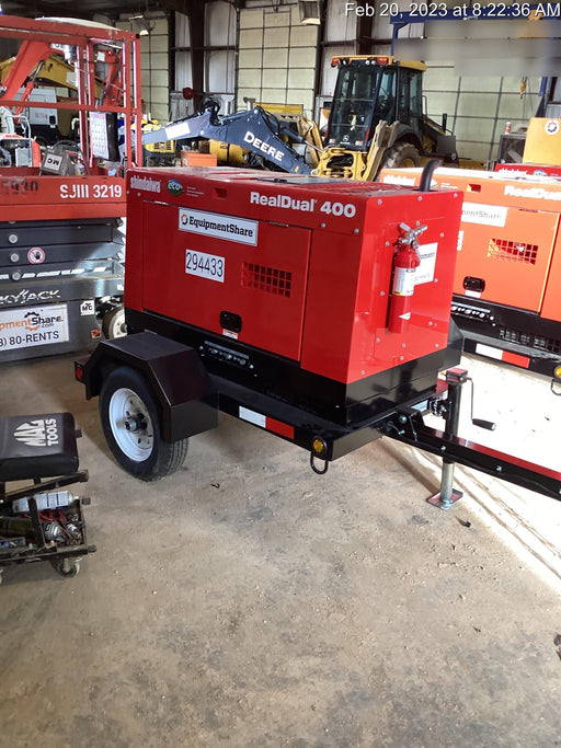 2023 Shindaiwa DGW400MDL Kubota D902 Engine, 23 HP, Dual Op Welder, Wire, Arc, Droop Stick, Tig, and CC Stick Functionality, Simulphase, 3 Phase and 1 Phase Gen Output, Single Axle NB Trlr, Slr Trckl Chrg 12V 12W, Fire Ext