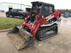 2019 Takeuchi TL10V2-CR Cab/Heat/AC, Rubber Tracks, Backup Alarm, Front & rear working Lights, Auxiliary Hydraulics, 2 Speed Travel, Engine Monitoring System, Hydraulic universal quick hitch w/76" HD smooth dirt bucket with bolt-on edge, 20.3 cubic feet capacity, 48" Pallet forks and frame