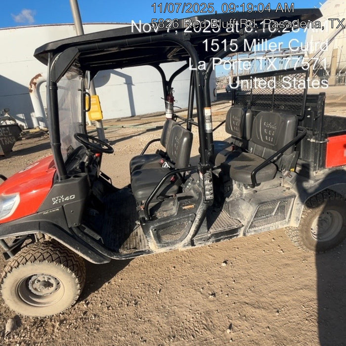 2021 Kubota RTV-X1140W-H Plastic Canopy, Windshield Acrylic Clear, LED Strobe Light, Wire Harness Kit, Back up Alarm