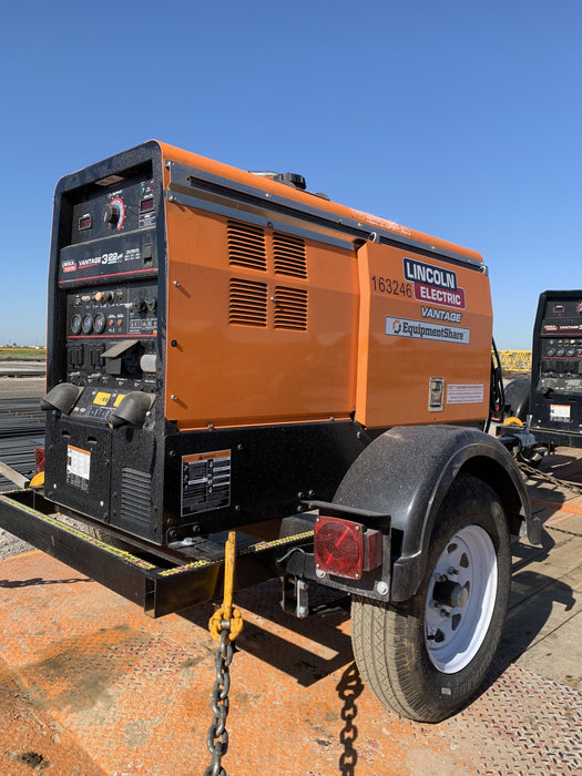 2021 Lincoln Electric Vantage 322 Vantage 322 Ready Pak 3 w/ Decals, ORANGE (includes trailer, cable rack, fender light kit) NO Telematics