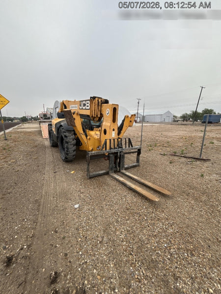 2019 JCB 512-56 Enclosed Cab, 109 HP, Solid Tires, Worklights, Beacon, Aux Hydraulics, Lifting Eye w/60" Carriage/60" Forks