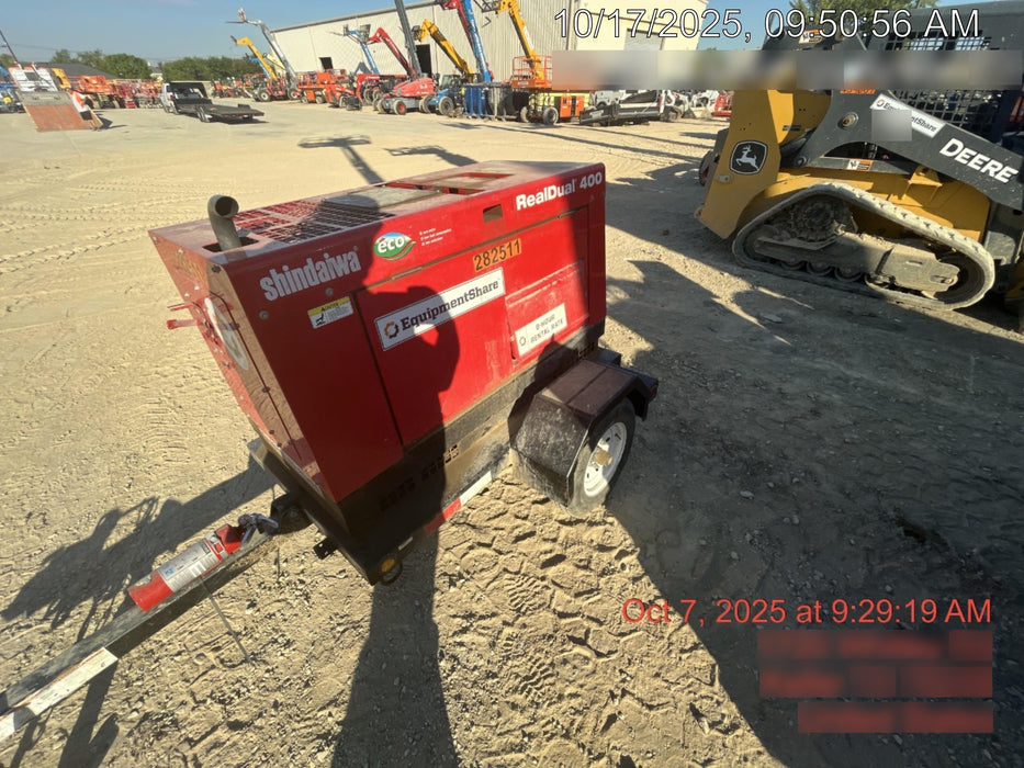 2022 Shindaiwa DGW400MDL Kubota D902 Engine, 23 HP, Dual Op Welder, Wire, Arc, Droop Stick, Tig, and CC Stick Functionality, Simulphase, 3 Phase and 1 Phase Gen Output, Single Axle NB Trlr, Slr Trckl Chrg 12V 12W, Fire Ext