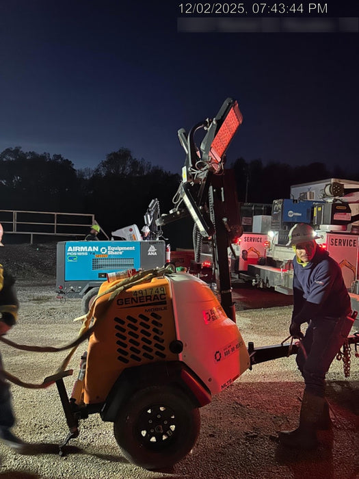 2025 Generac MLTS-4 Diesel, Mitsubishi L2E, 7.1 hp @1800 rpm, Flex Switch 120V Input, Powerzone Controller, (4) 320W LED Lights, 4kW Generator, 39.9 Gal Fuel Tank, 2" Ball, ES Decals