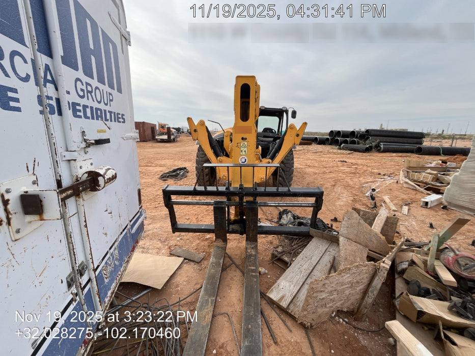 2019 JCB 510-56 JCB 510-56 74 HP w/Open ROPS, Beacon, Aux Hydraulics, Worklights, Solid Tires 60" Carriage/Forks