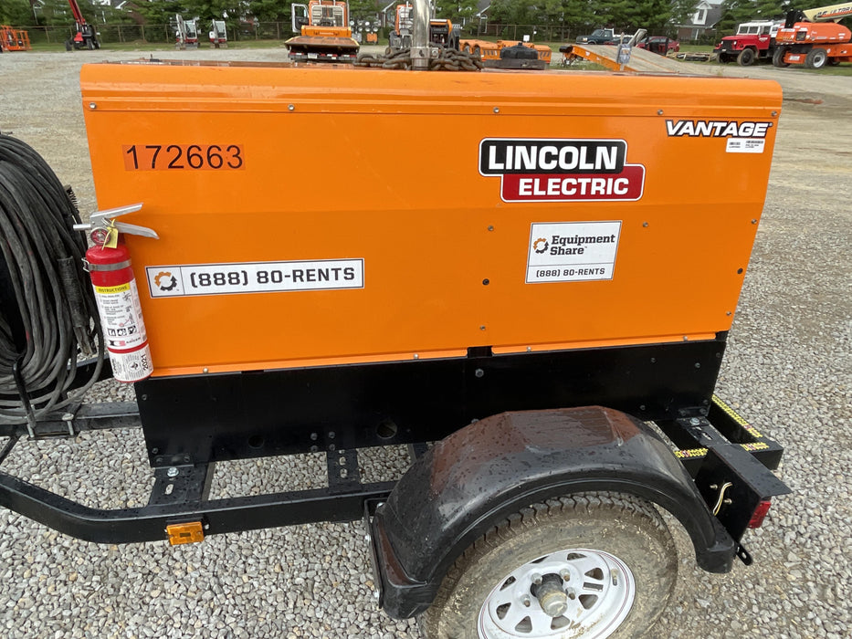 2021 Lincoln Electric Vantage 322 Vantage 322 Ready Pak 3 w/ Decals, ORANGE (includes trailer, cable rack, fender light kit) NO Telematics