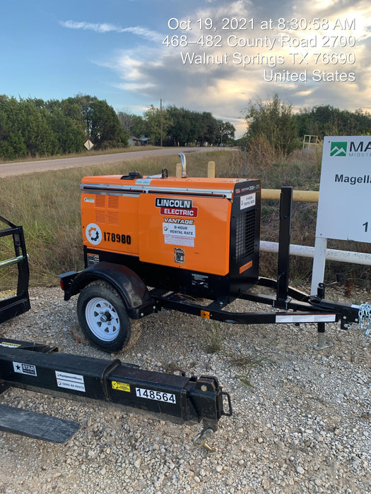 2021 Lincoln Electric Vantage 322 Vantage 322 Ready Pak 3 w/ Decals, ORANGE (includes trailer, cable rack, fender light kit) NO Telematics