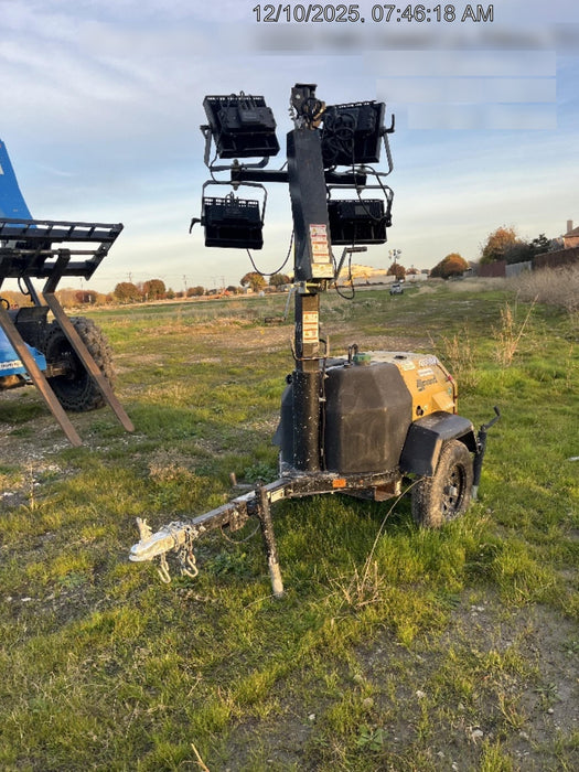 2022 Allmand NLV3GR (4) LED Light Fixture 350W, 23' Vertical Mast, 3kW Prime, Towable, Deep Sea L401, Leveling Jacks, Yanmar T4F 5.8hp